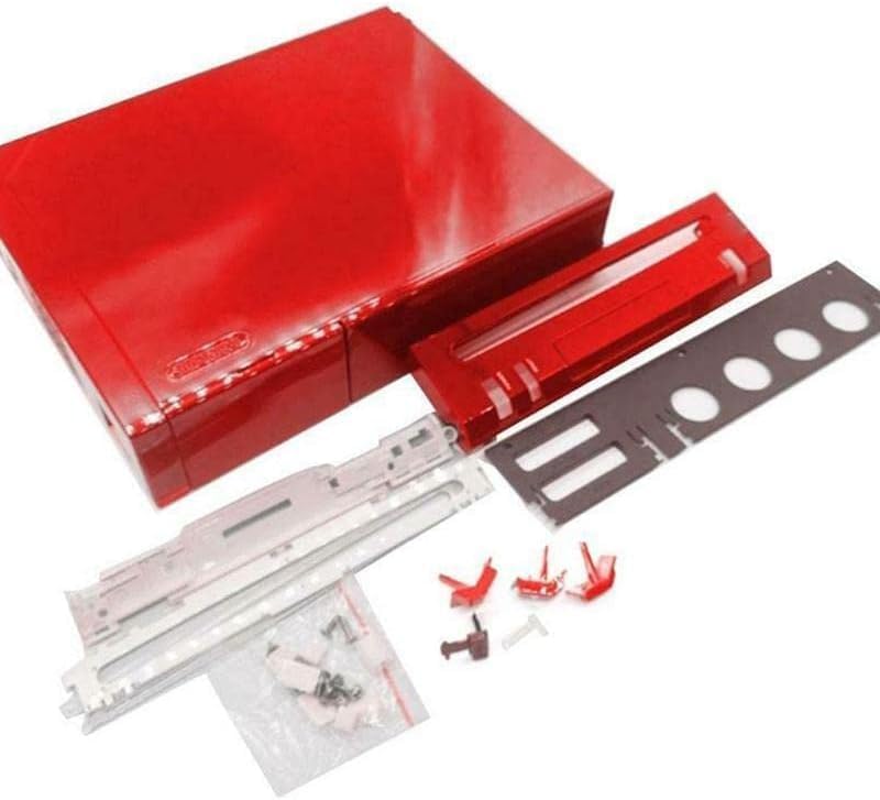 Full Housing Case Cover Shell with Buttons Replacement for Wii Console (Red)